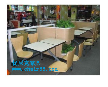快餐桌4人位快餐桌连体快餐桌 - 深圳市优尼克