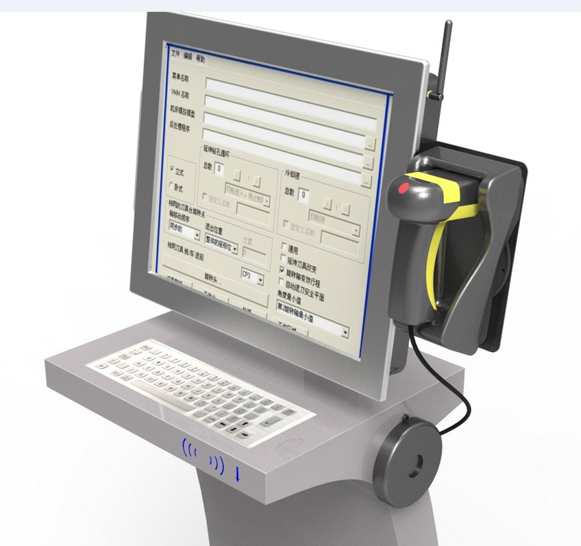 工厂信息化 RFID考勤条码扫描自助服务一体机